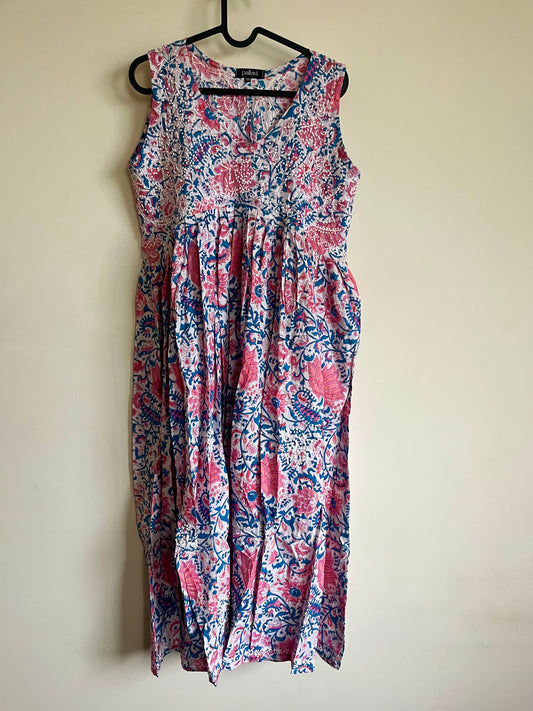 Sleeveless Aliya cut dress (with work on front and back) - Varnika