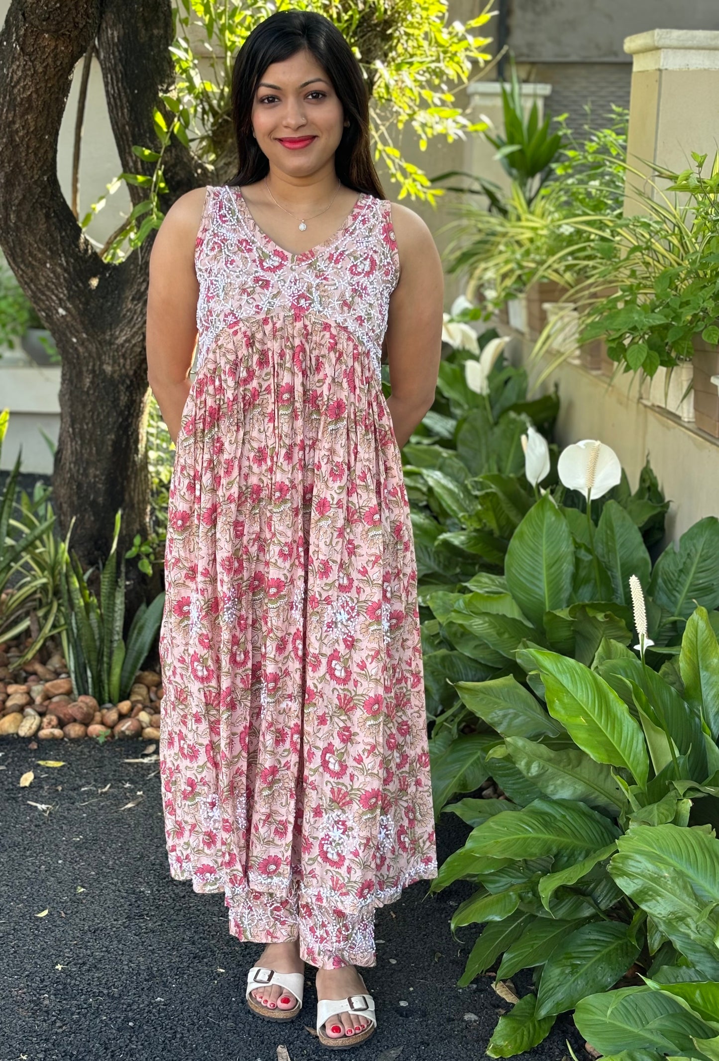 Sleeveless Aliya cut dress (with work on front and back) PRE-ORDER - Mili