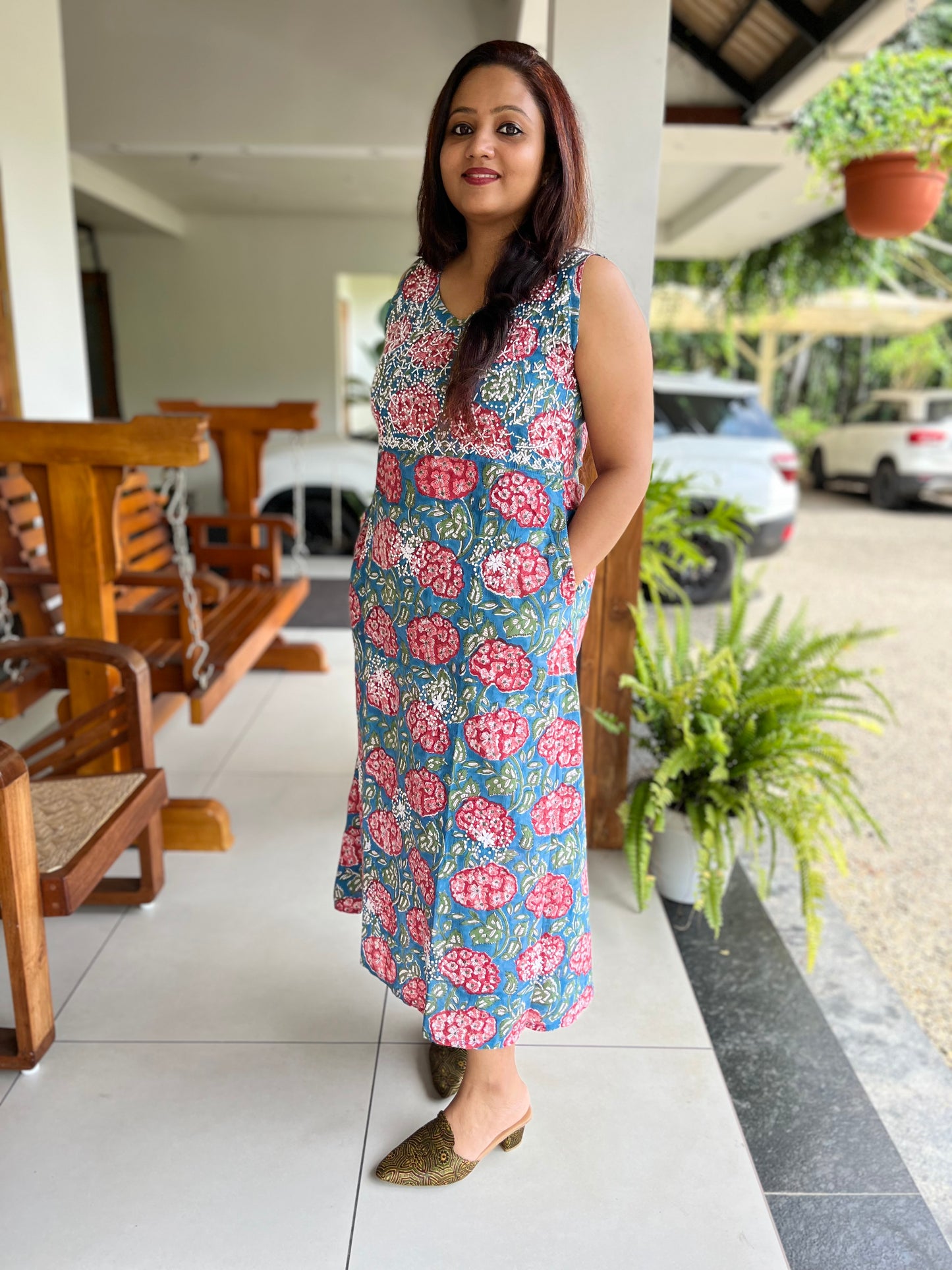 Sleeveless A-line Dress - Pinkbelle