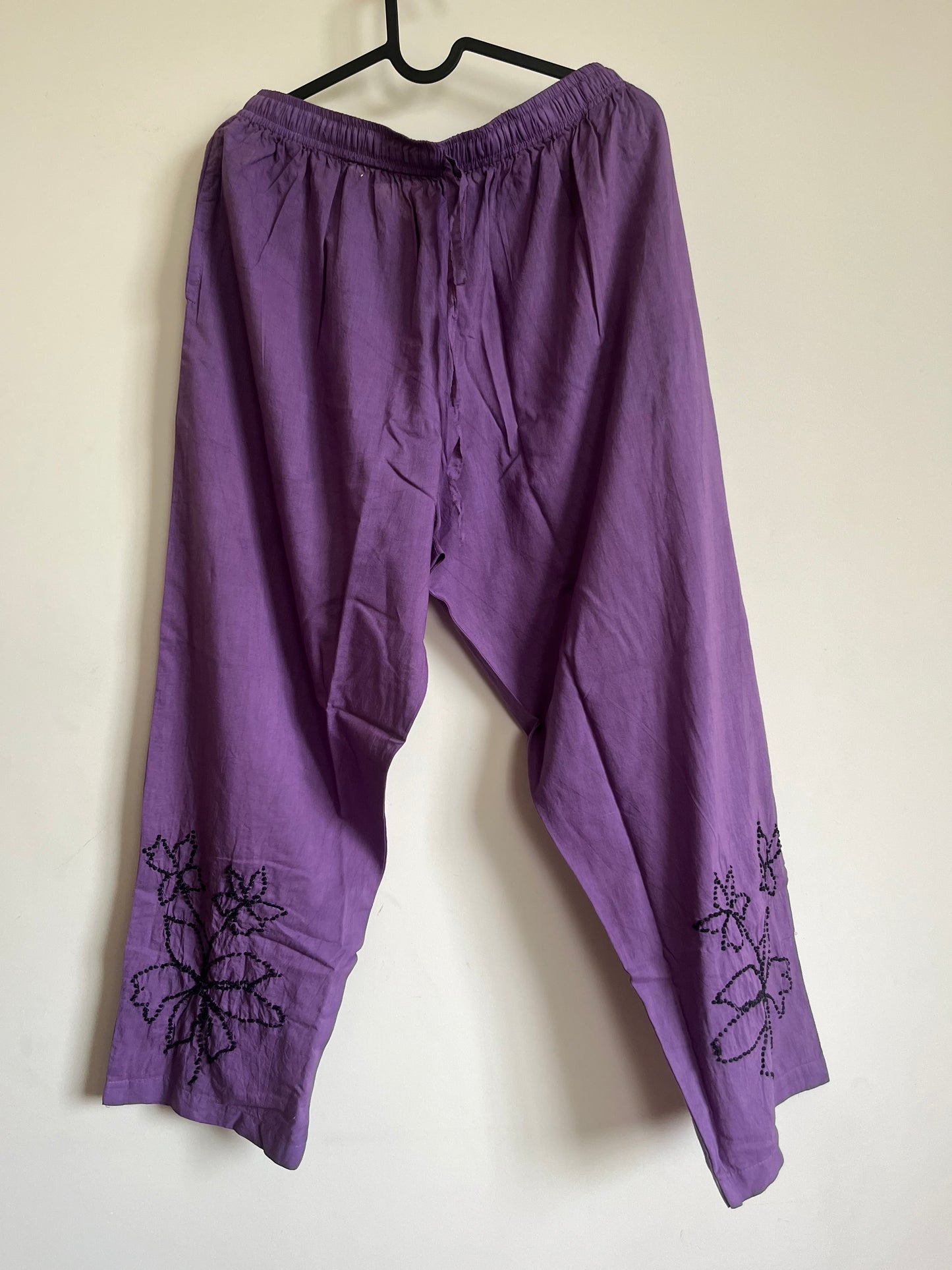 Kaftan top and pant PRE-ORDER - Black knots on Dark Lavender