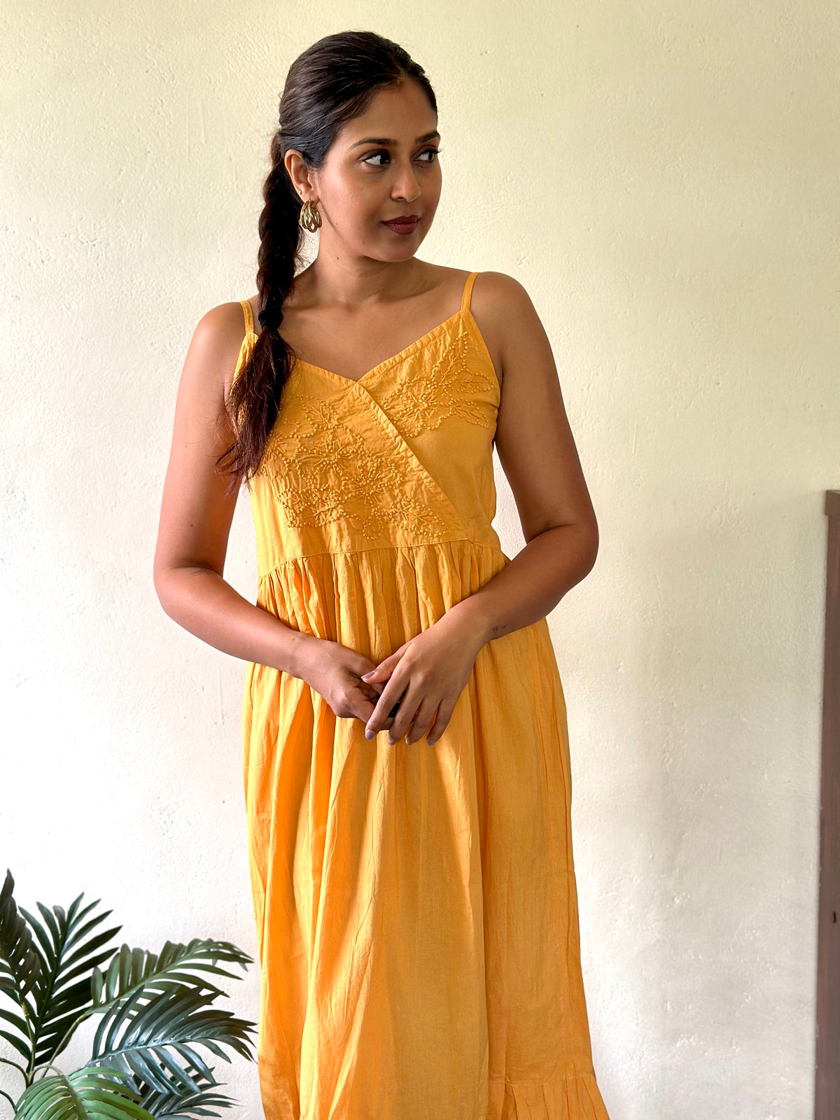 Garden whispers  Dress - Mustard Yellow