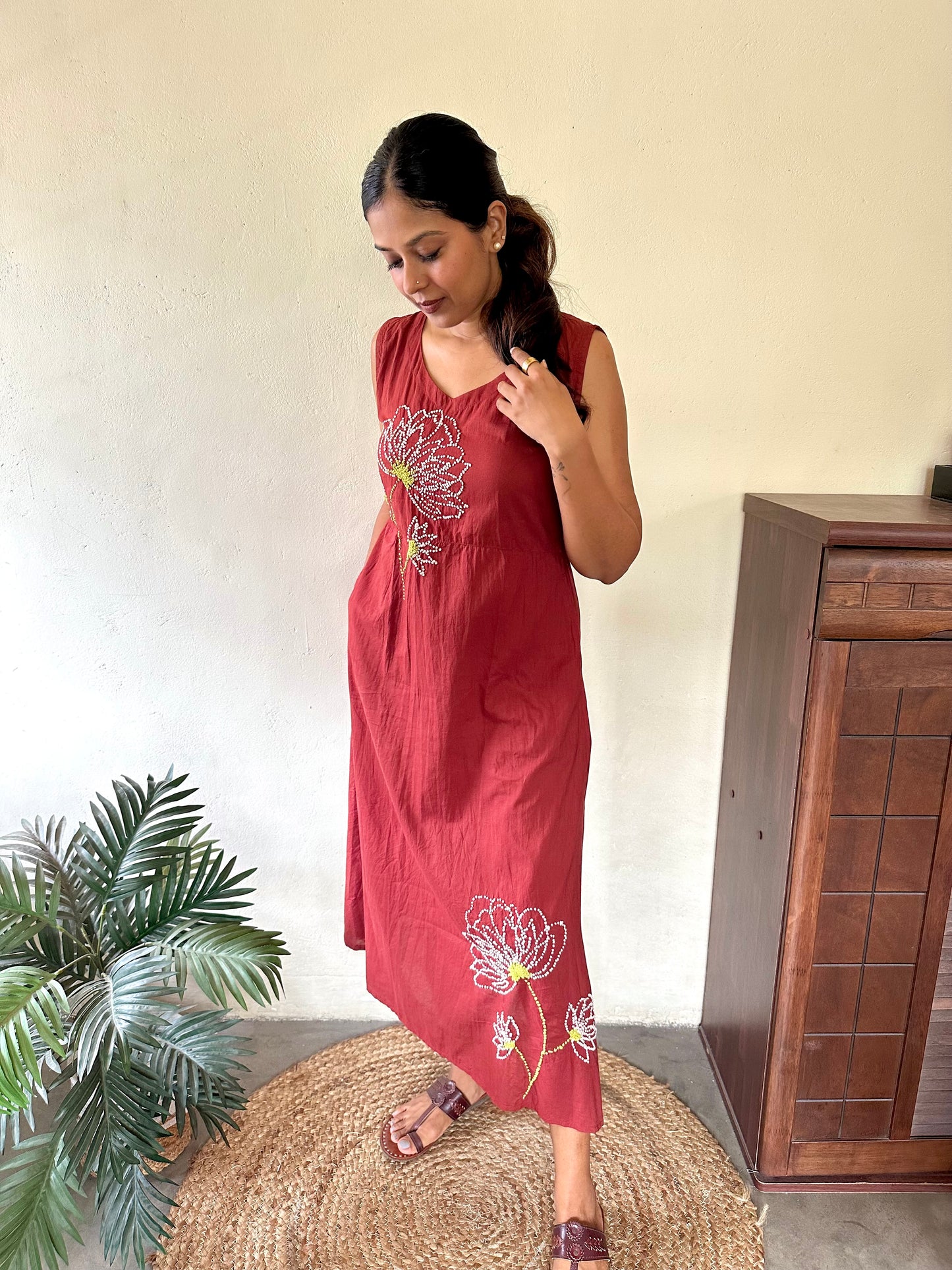 Glow Dress - Cinnamon brown