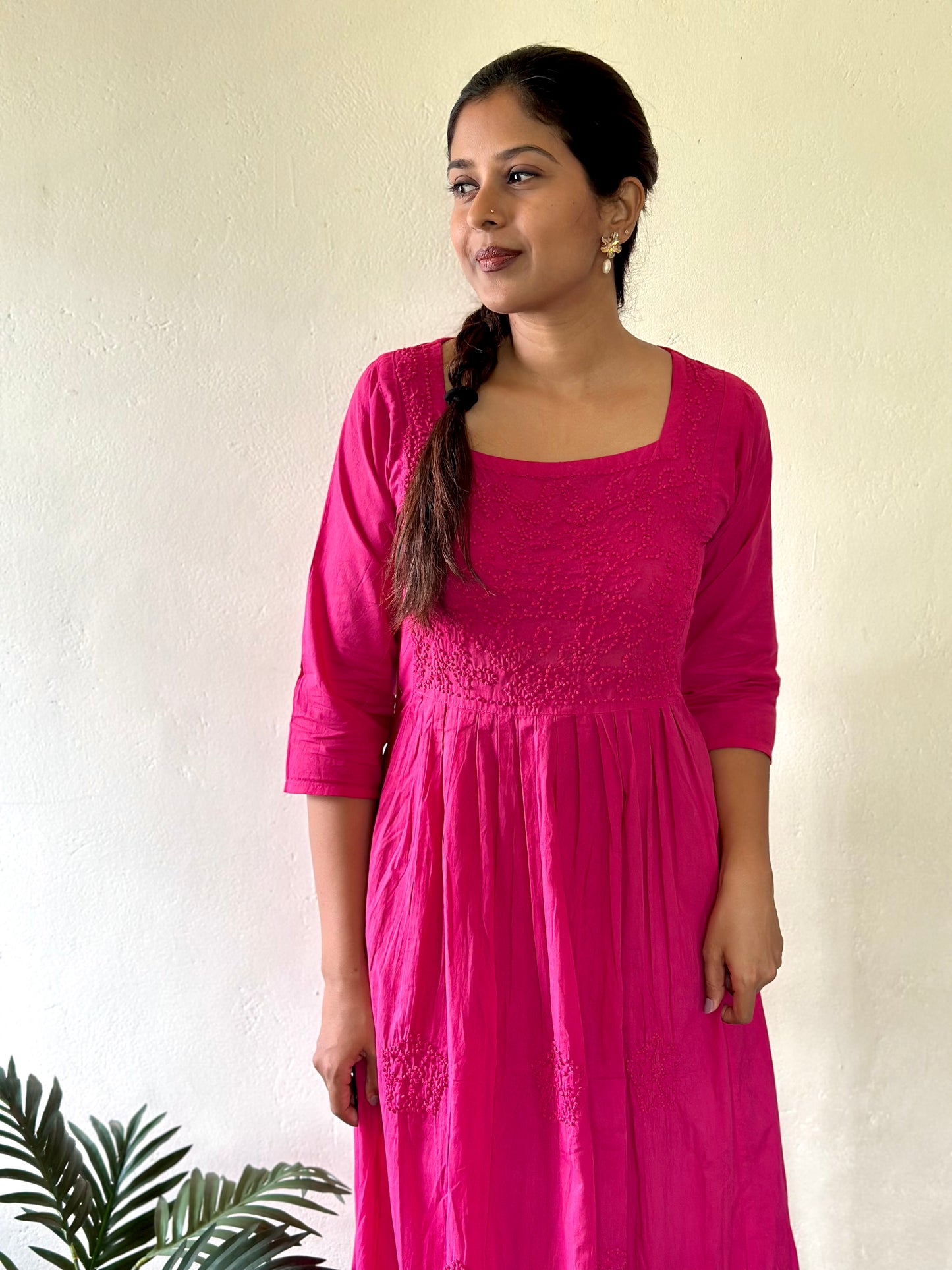 Pleated dress - Hot Pink