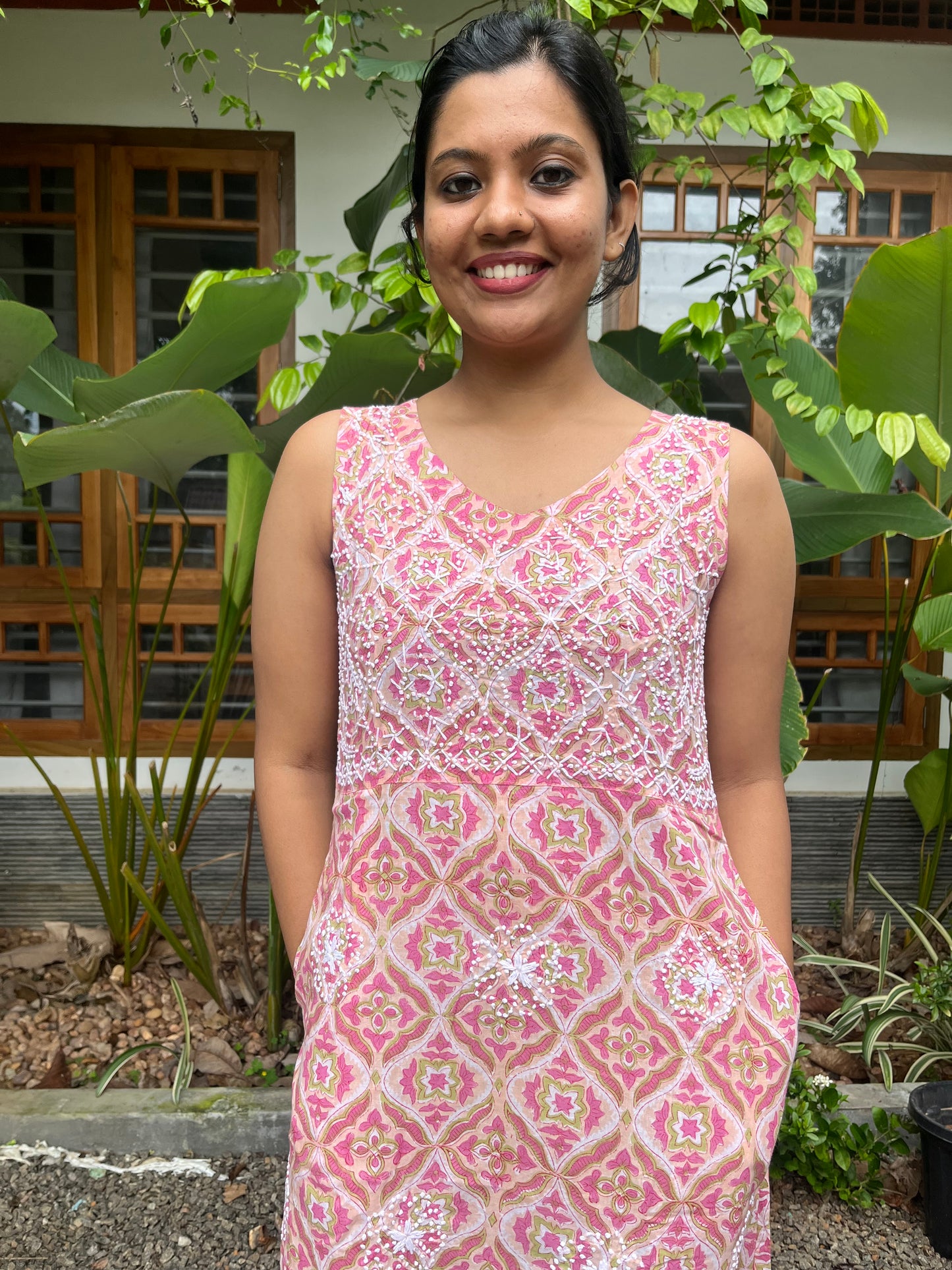 Sleeveless A-line Dress - Blushette
