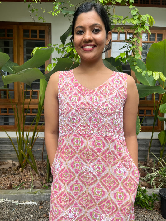 Sleeveless A-line Dress - Blushette