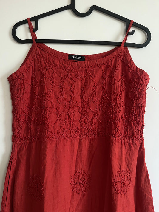 Sleeveless A-line Dress PRE-ORDER - Brick Red