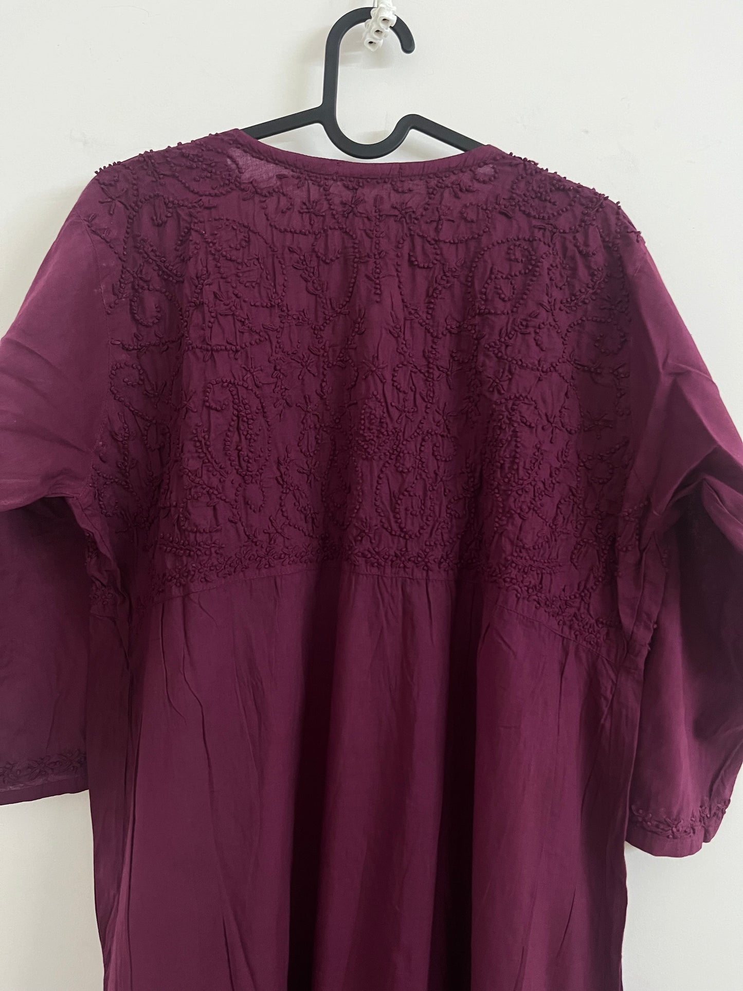 Aliya Cut Kurti/Dress -Wine (with work on front and back)