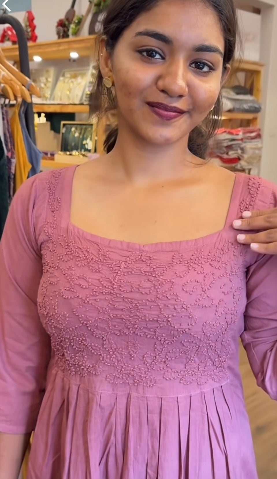 Pleated dress  PRE-ORDER - Dark Chikku