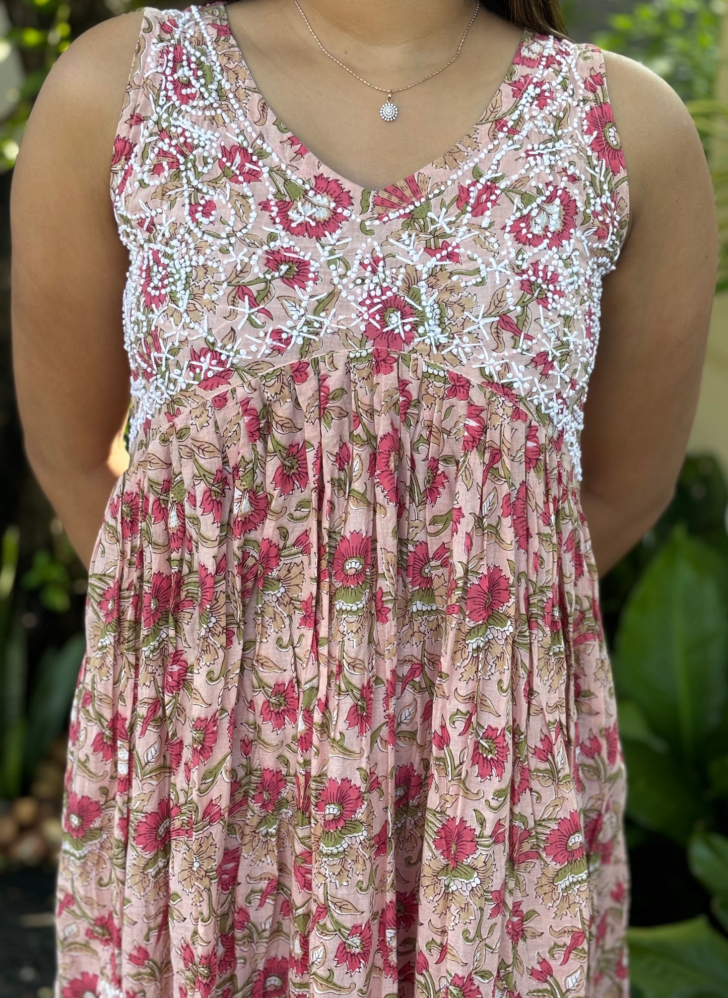 Sleeveless Aliya cut dress (with work on front and back) PRE-ORDER - Mili