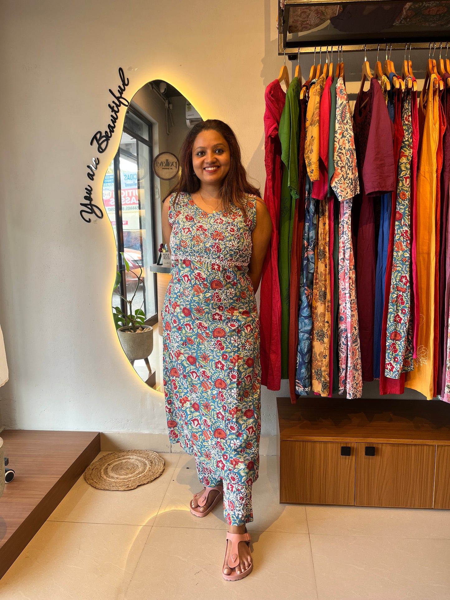 Sleeveless Straight Kurti and pant PRE-ORDER - Melange