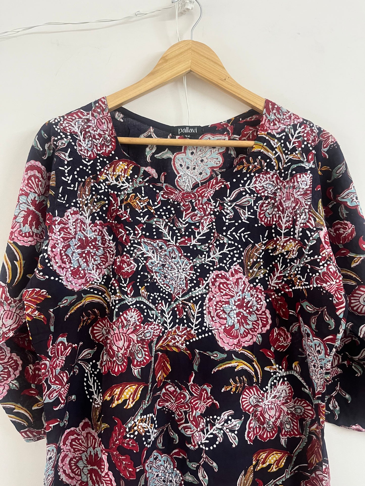 Straight Kurti and pant PRE-ORDER - Floral black