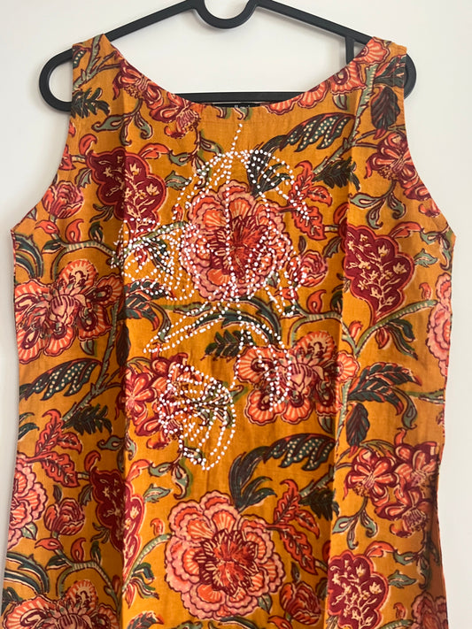 Chameli Charm Dress - Floral Yellow Red