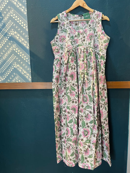 Sleeveless Aliya cut dress (with work on front and back) PRE-ORDER - Elena