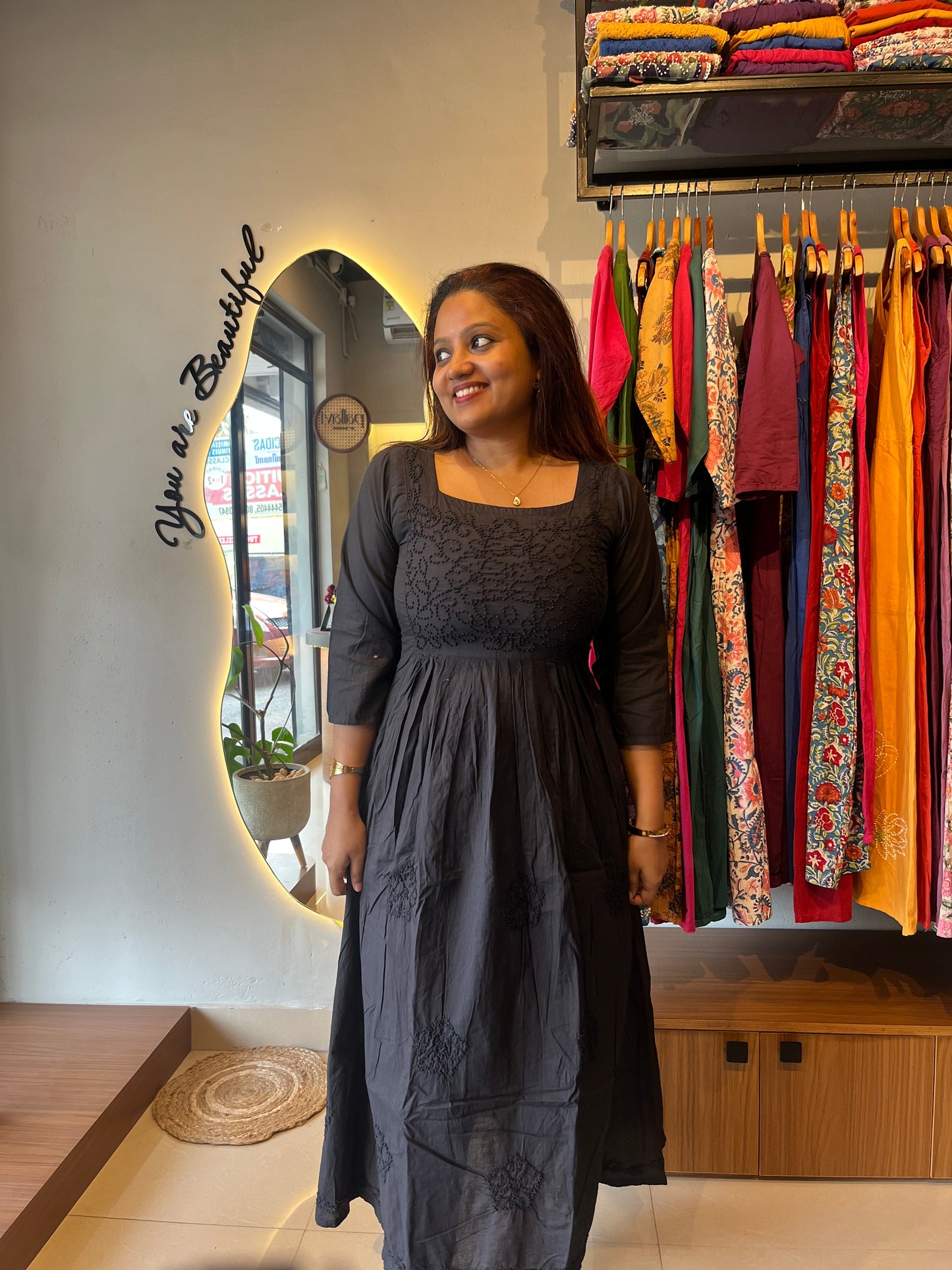 Pleated dress - Black
