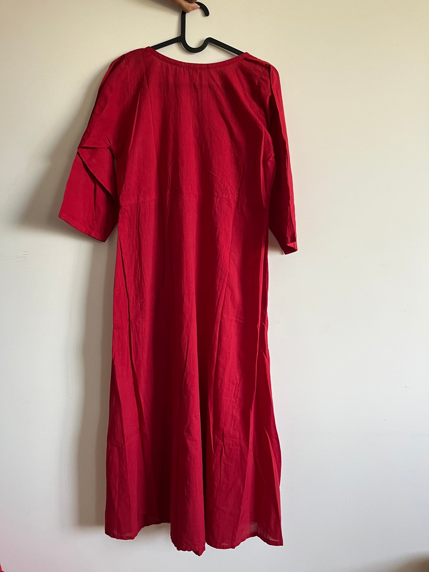 Pleated Angrakha dress PRE-ORDER - Red