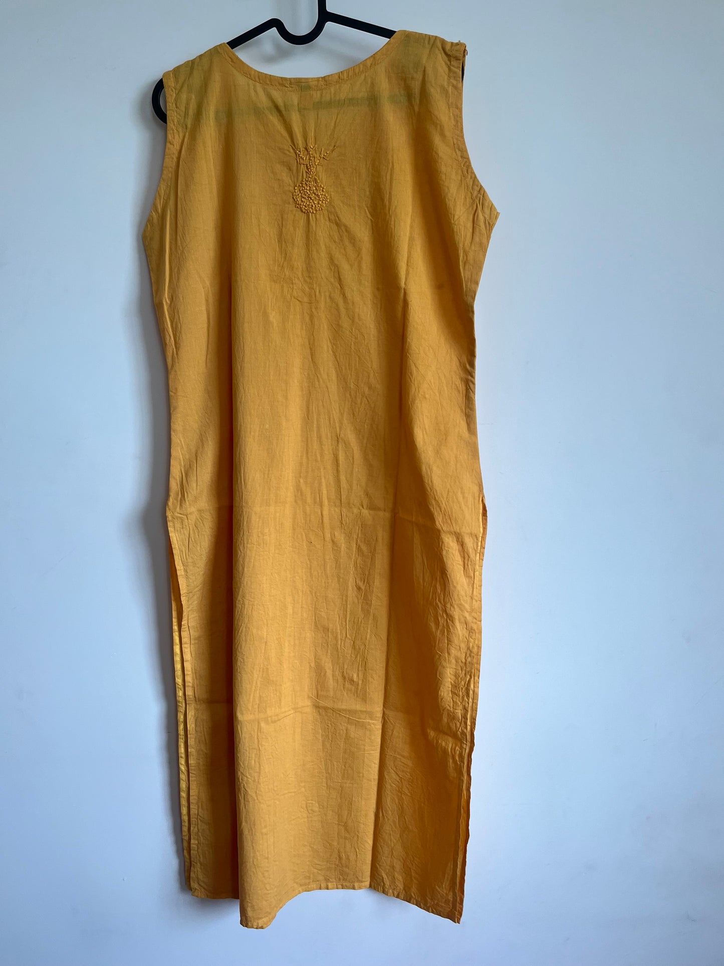Straight Kurti and pant (Sleeveless) - Mustard Yellow