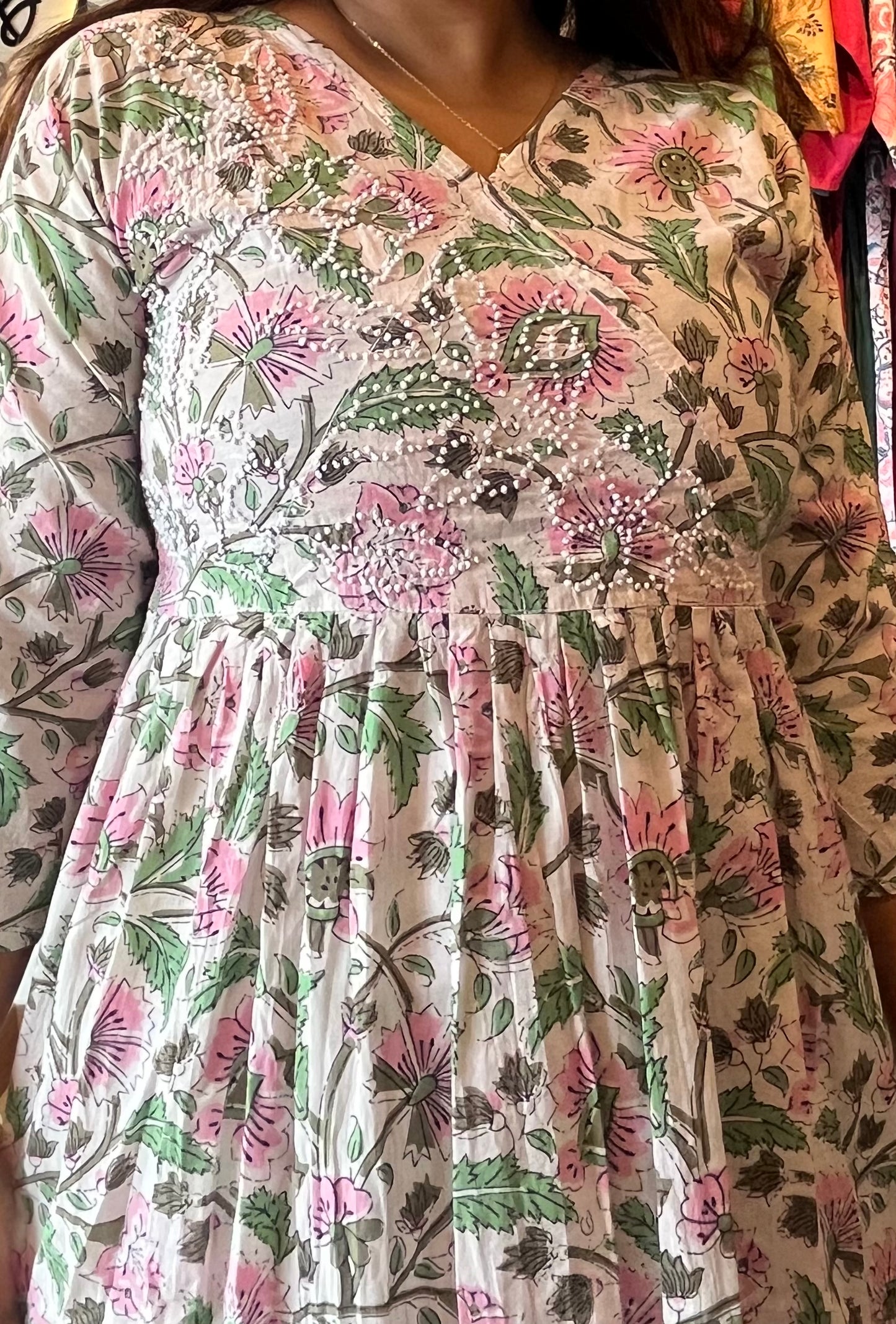 Pleated Angrakha dress PRE-ORDER - Elena