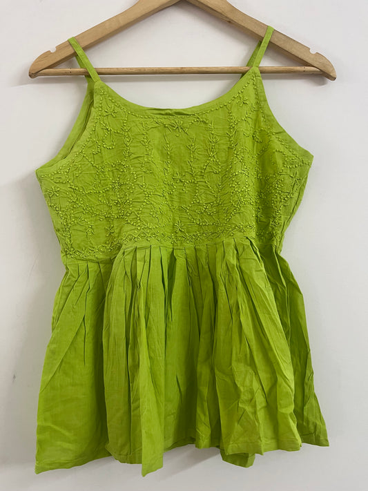 Flared Short Top - Neon green