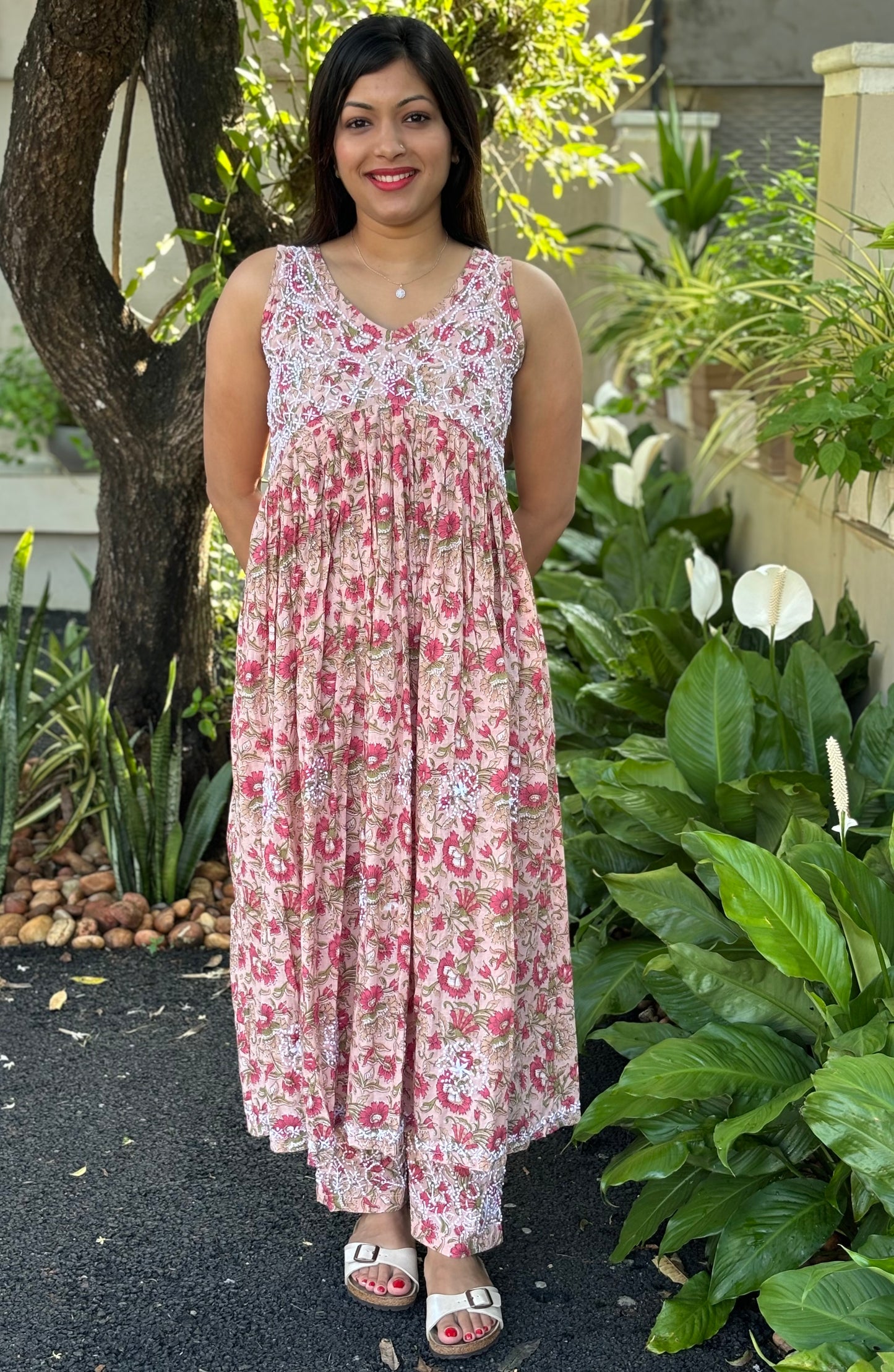 Sleeveless Aliya cut dress (with work on front and back) PRE-ORDER - Mili