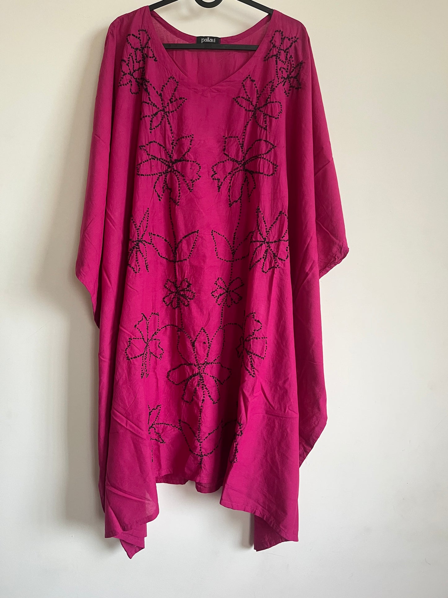 Kaftan top and pant PRE-ORDER - Black knots on Hot Pink