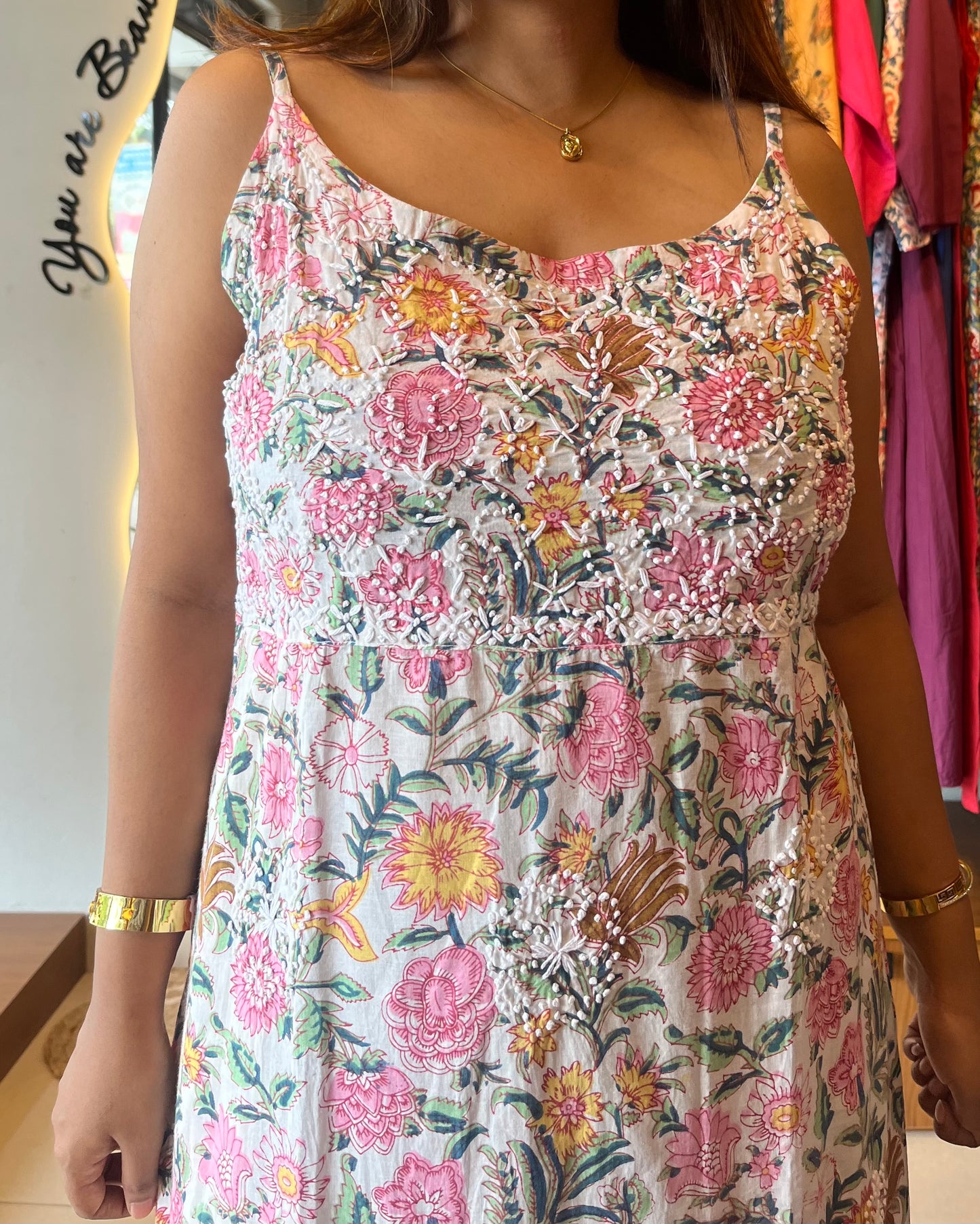 Sleeveless A-line Dress PRE-ORDER - Floral White