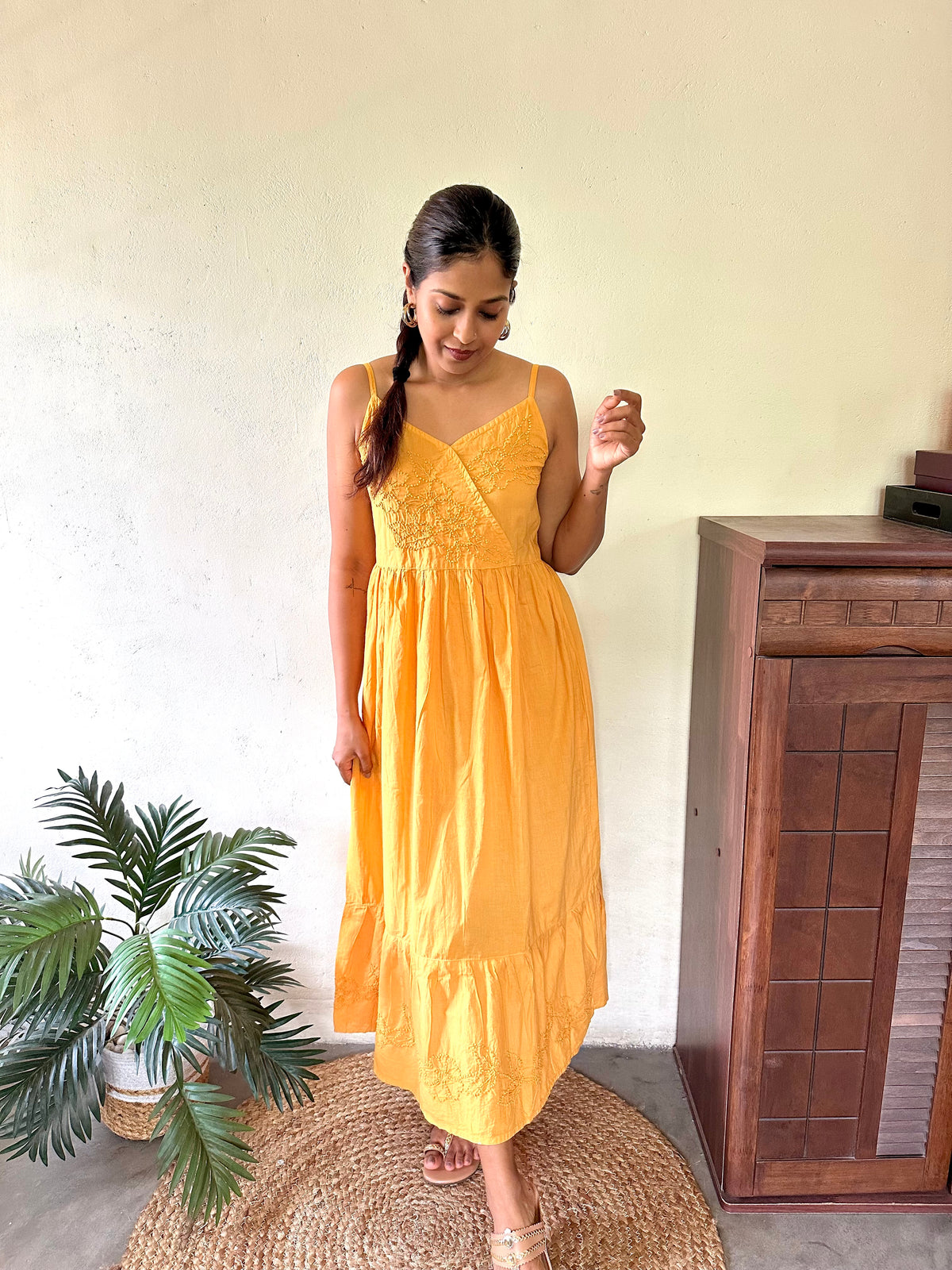 Garden whispers  Dress - Mustard Yellow