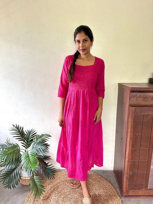 Pleated dress - Hot Pink