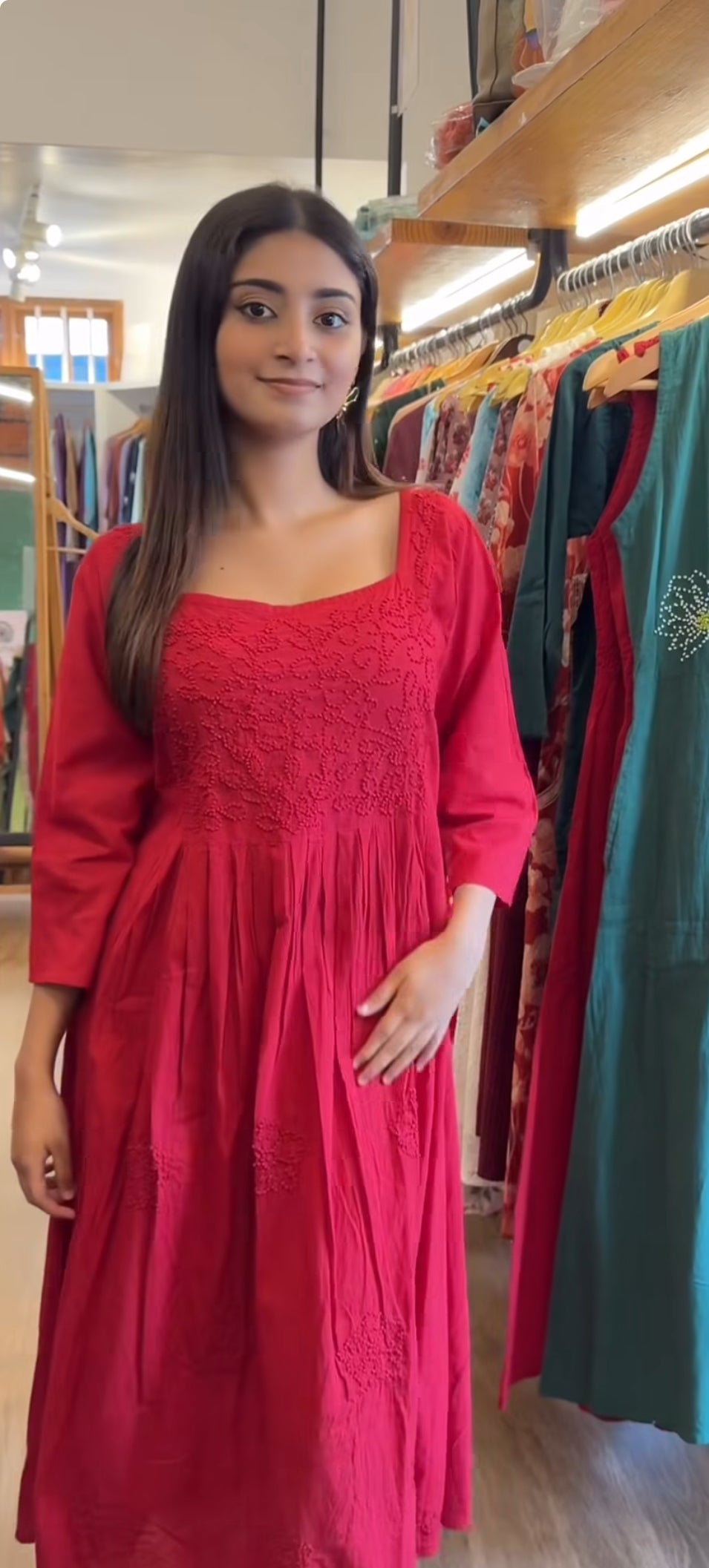 Pleated dress - Red