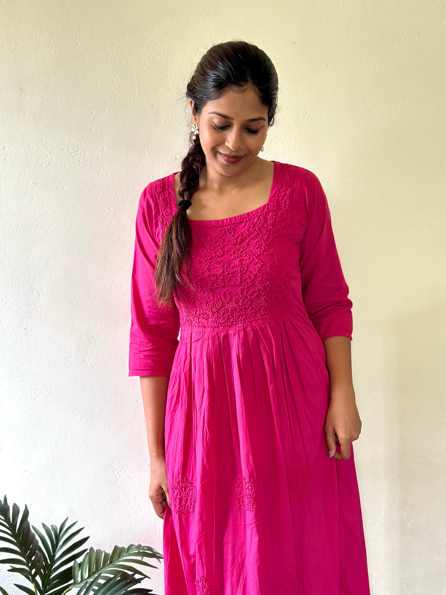 Pleated dress - Hot Pink