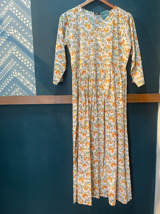 Pleated Angrakha dress PRE-ORDER - Maya