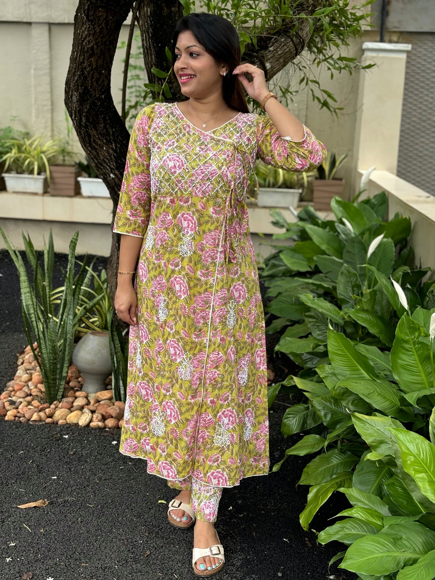 Angrakha Kurti and pant PRE-ORDER - Pinkcurrent
