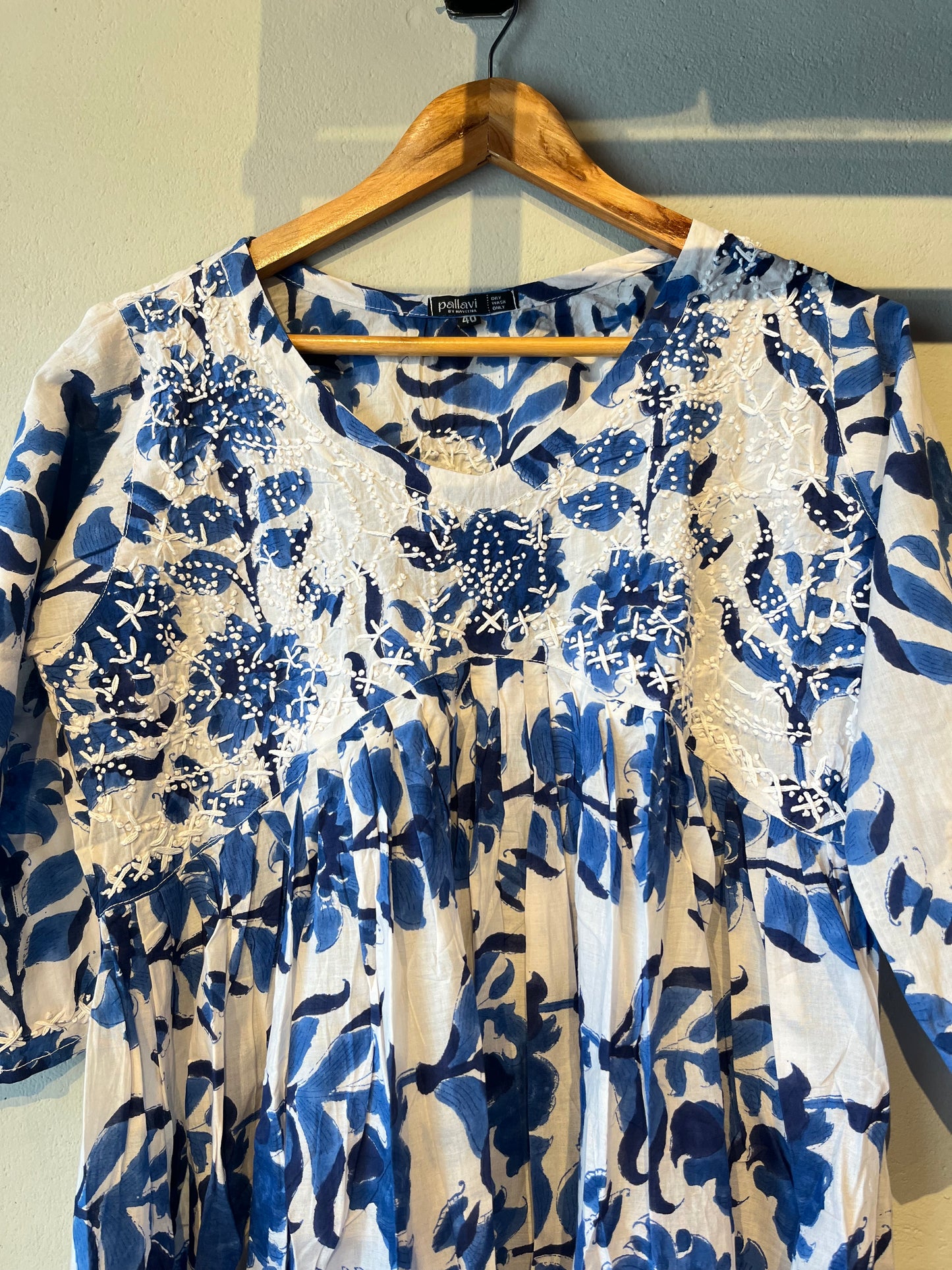 Aliya Cut Dress - Floral Blue