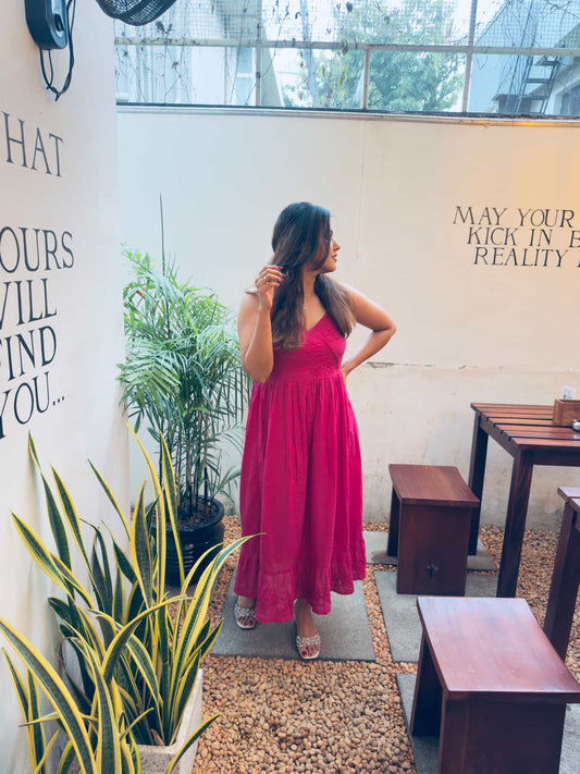 Garden whispers  Dress PRE-ORDER - Hot Pink