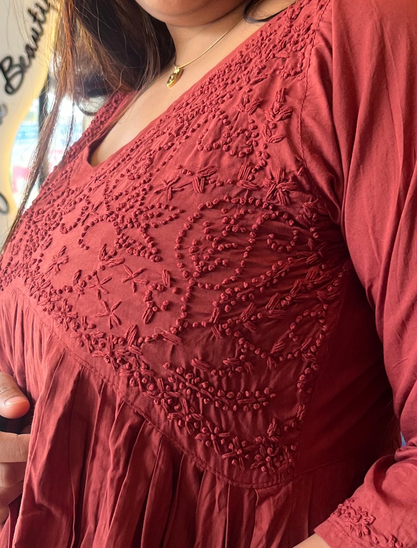 Aliya Cut Dress - Cinnamon brown