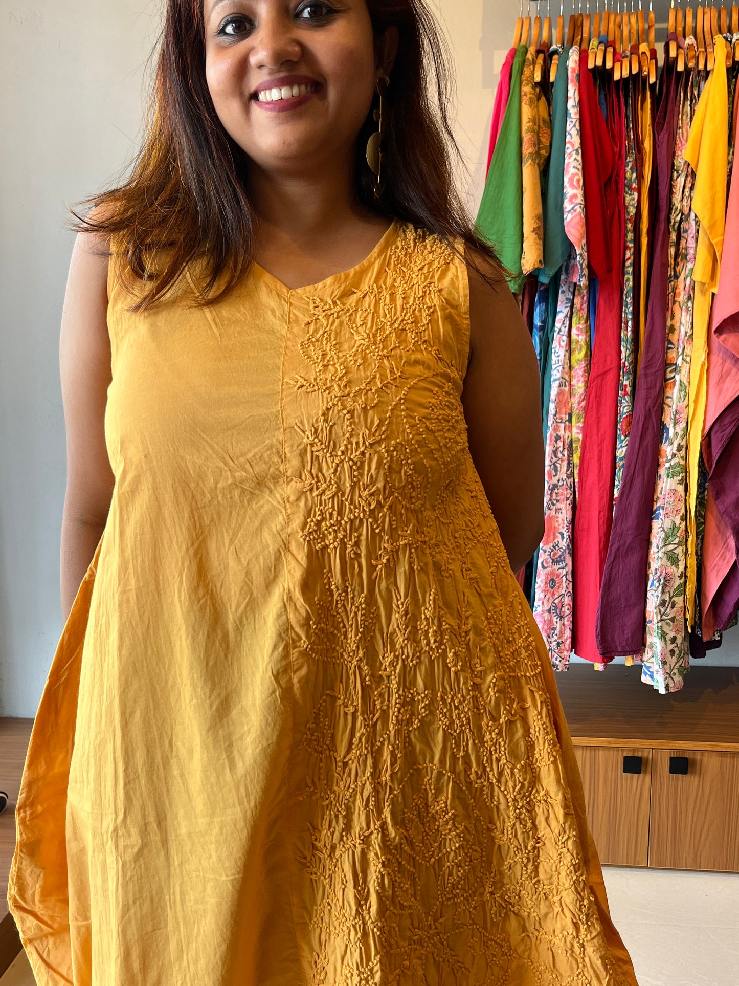 Balloon dress - Mustard Yellow