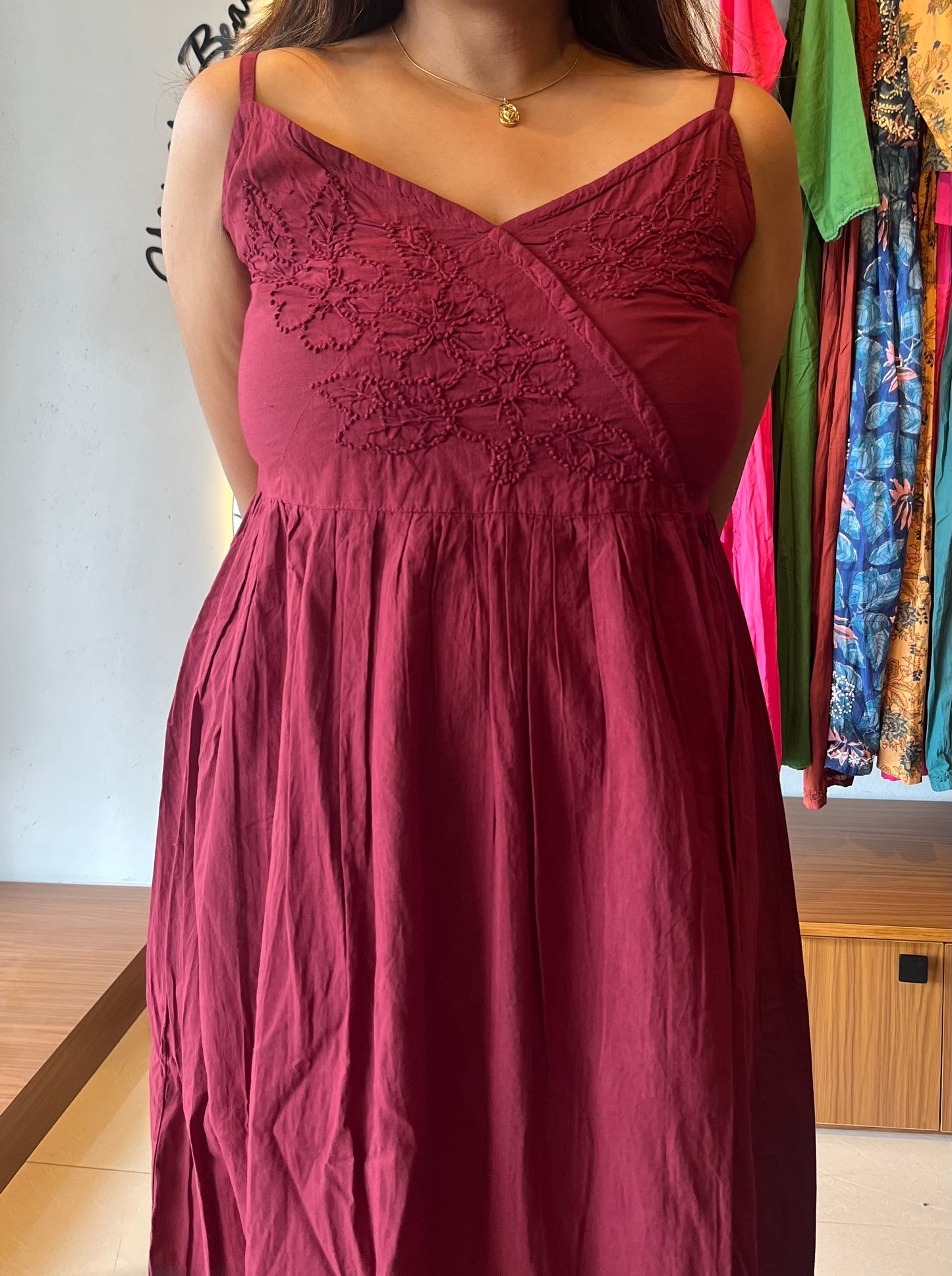 Garden whispers  Dress - Maroon