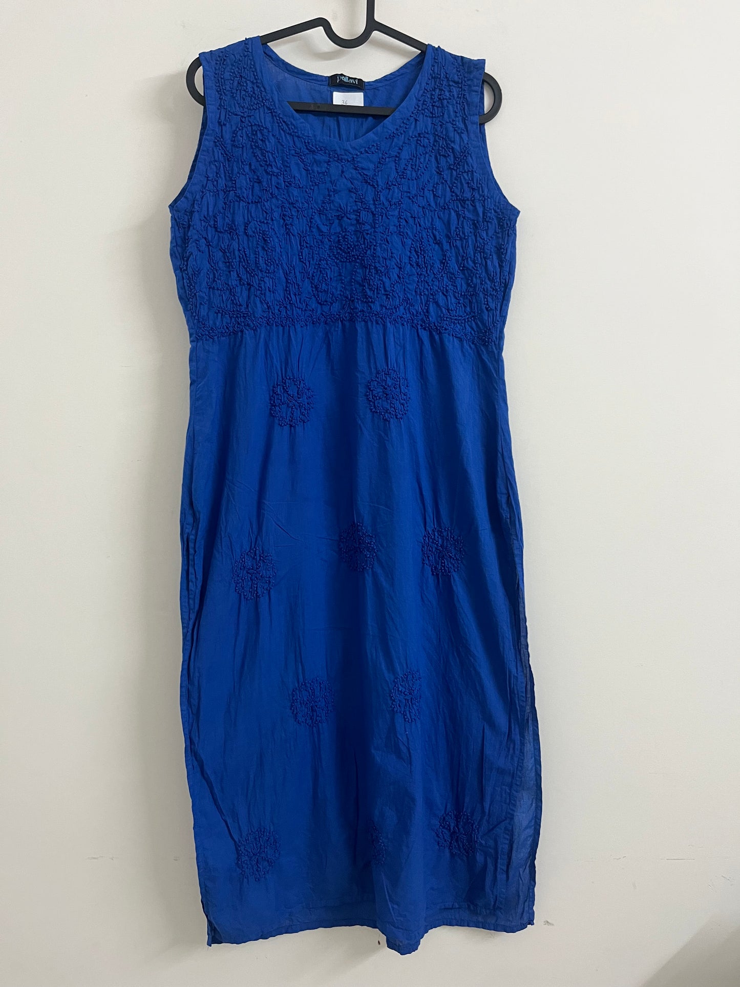 Sleeveless Straight kurti PRE-ORDER - Royal Blue