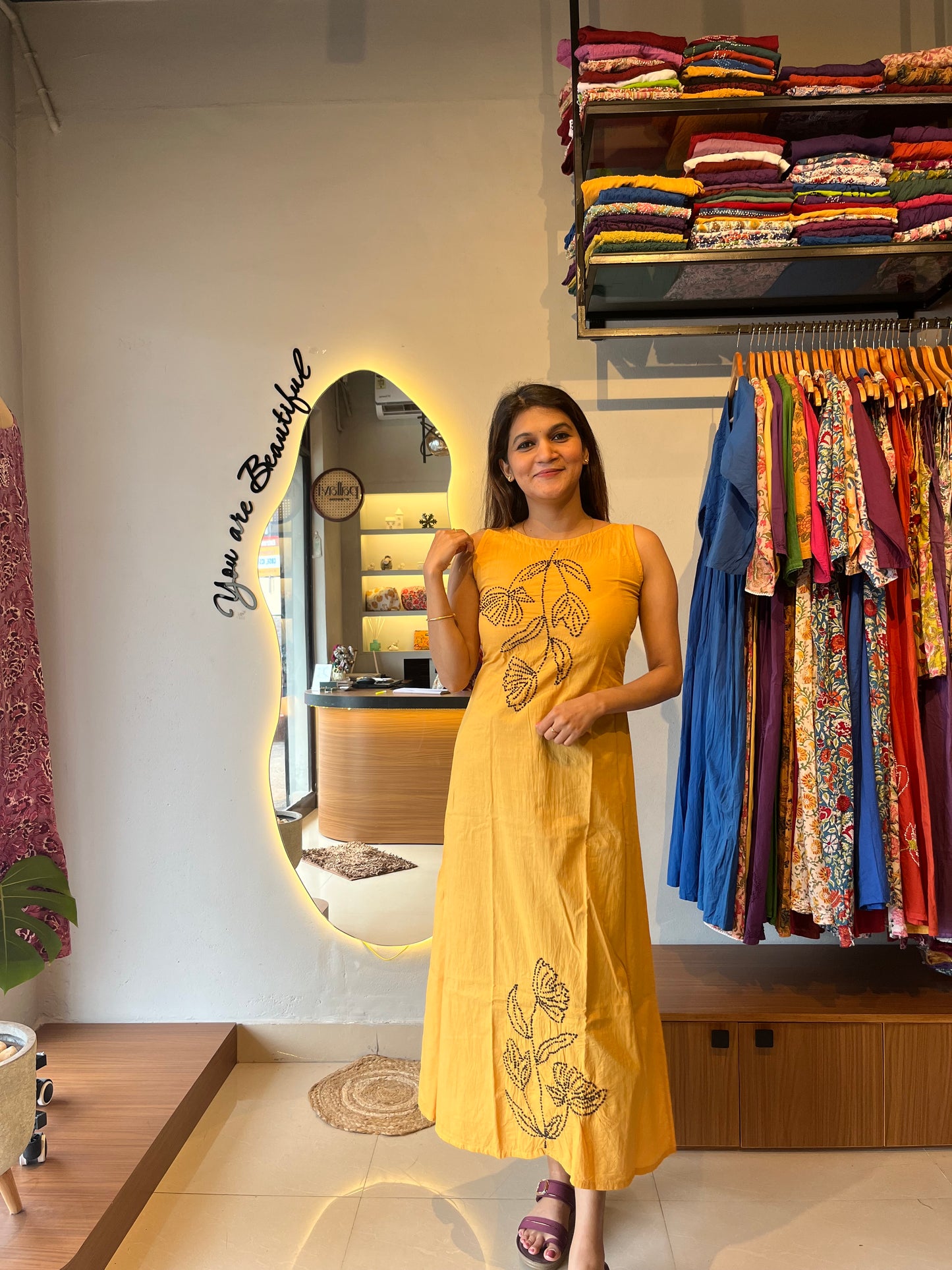 Chameli Charm  Dress - Mustard Yellow