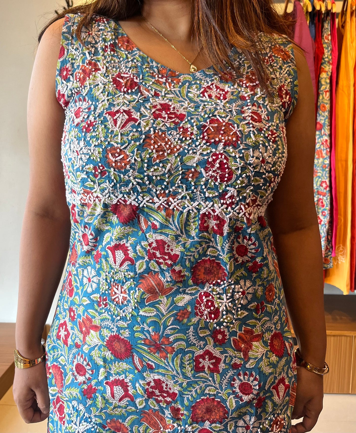 Sleeveless Straight Kurti and pant PRE-ORDER - Melange