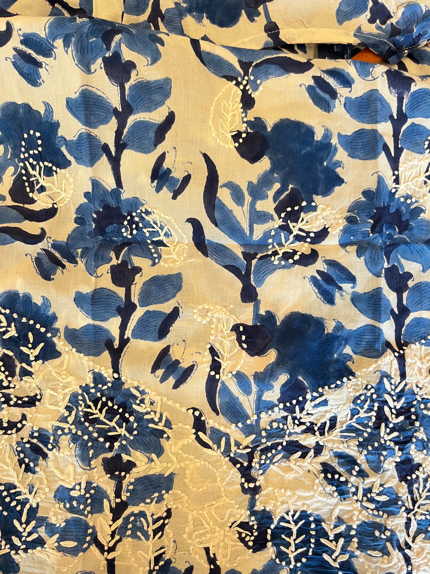 Straight Kurti - Floral Blue