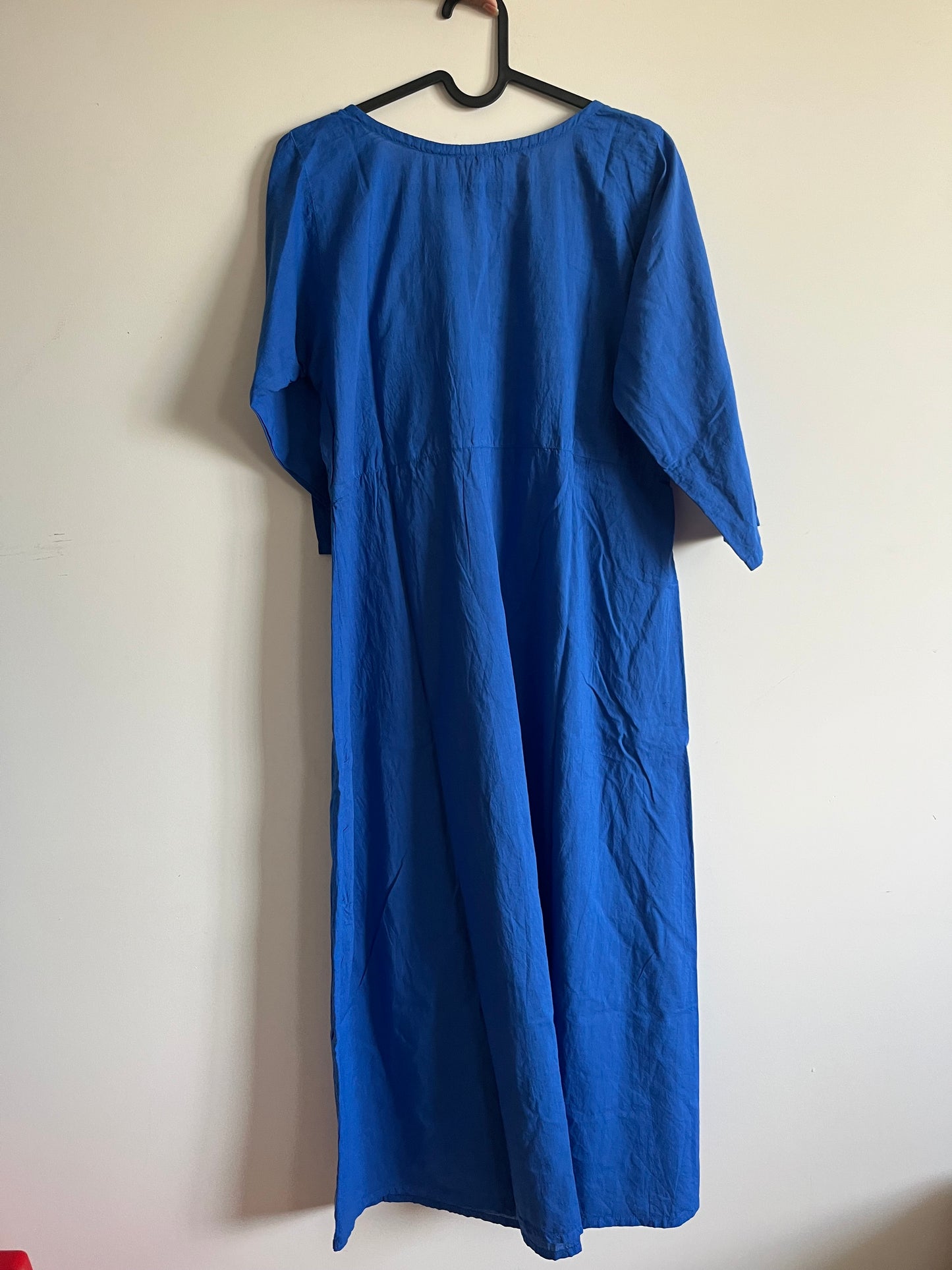 Pleated Angrakha dress - Royal Blue
