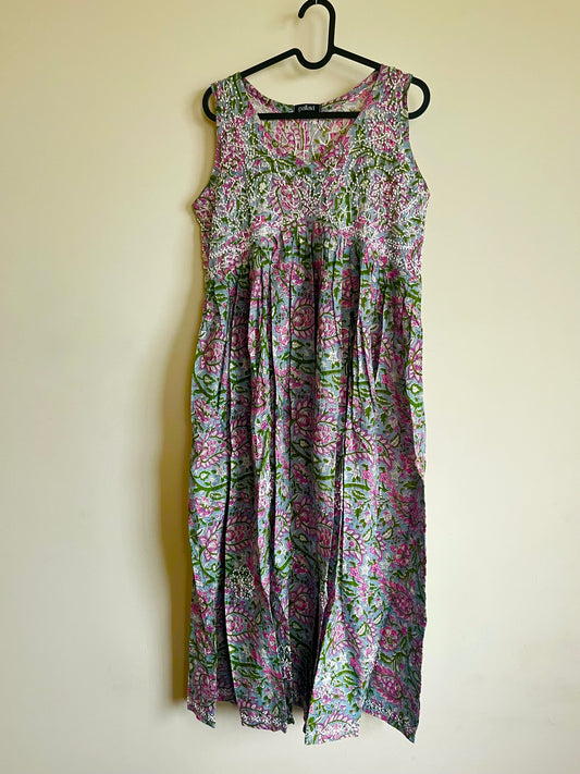 Sleeveless Aliya cut dress (with work on front and back) - Sithara
