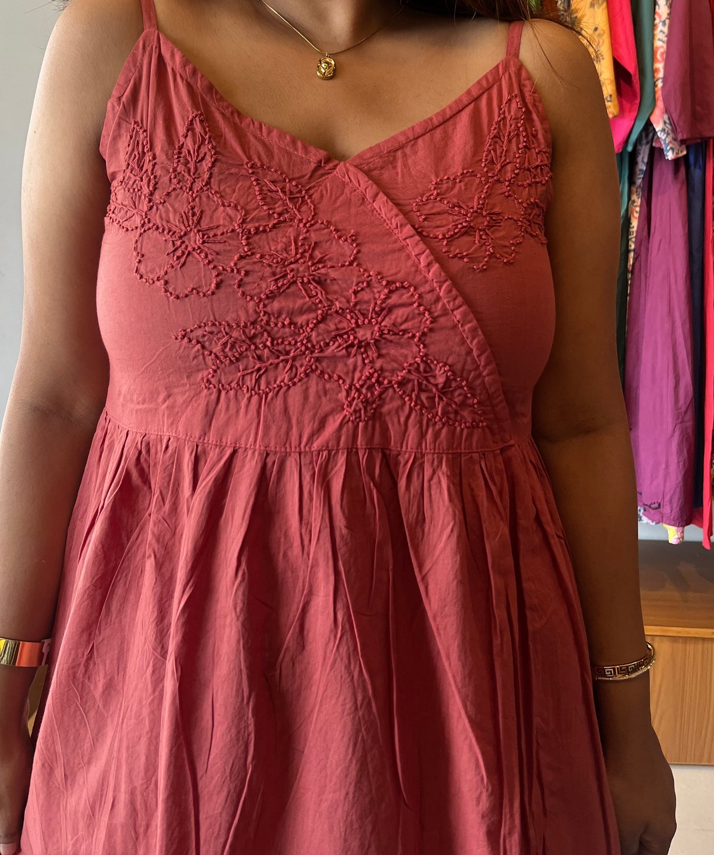 Garden whispers  Dress - Cinnamon brown