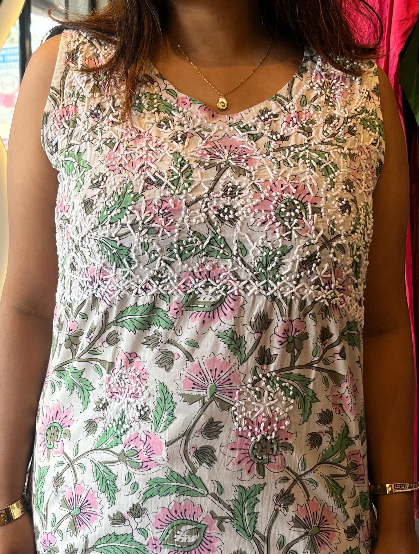 Sleeveless Straight Kurti and pant PRE-ORDER - Elena