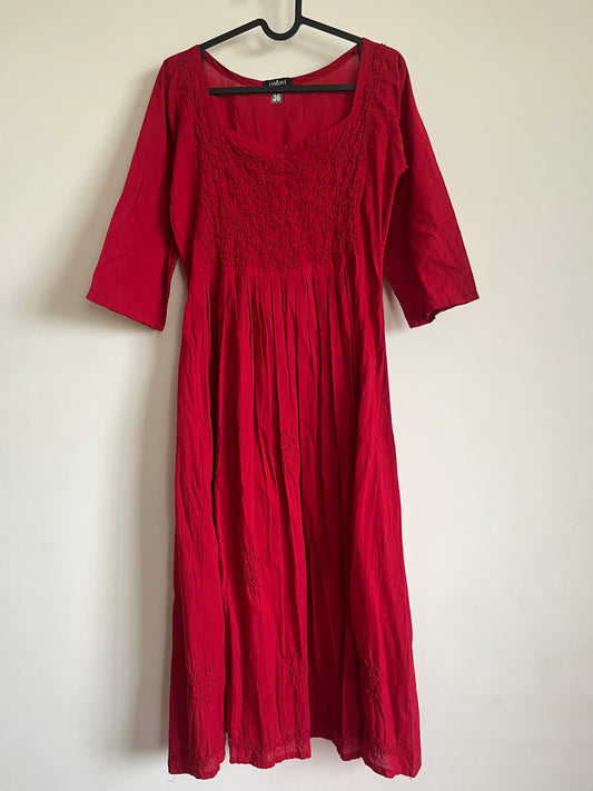 Pleated dress PRE-ORDER  - Red