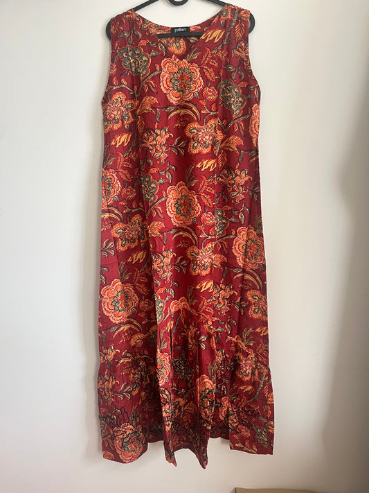 Floral Wave Dress - Floral Red Black