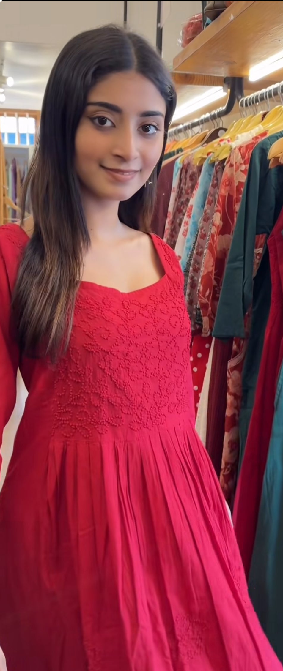 Pleated dress - Red