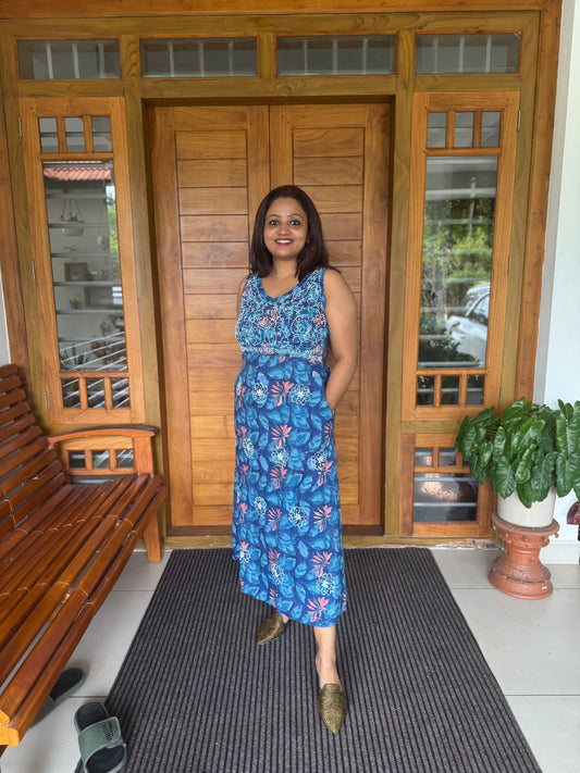 Sleeveless A-line Dress - Neelima