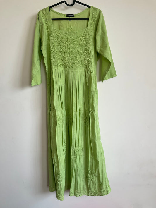 Pleated dress - Pista Green