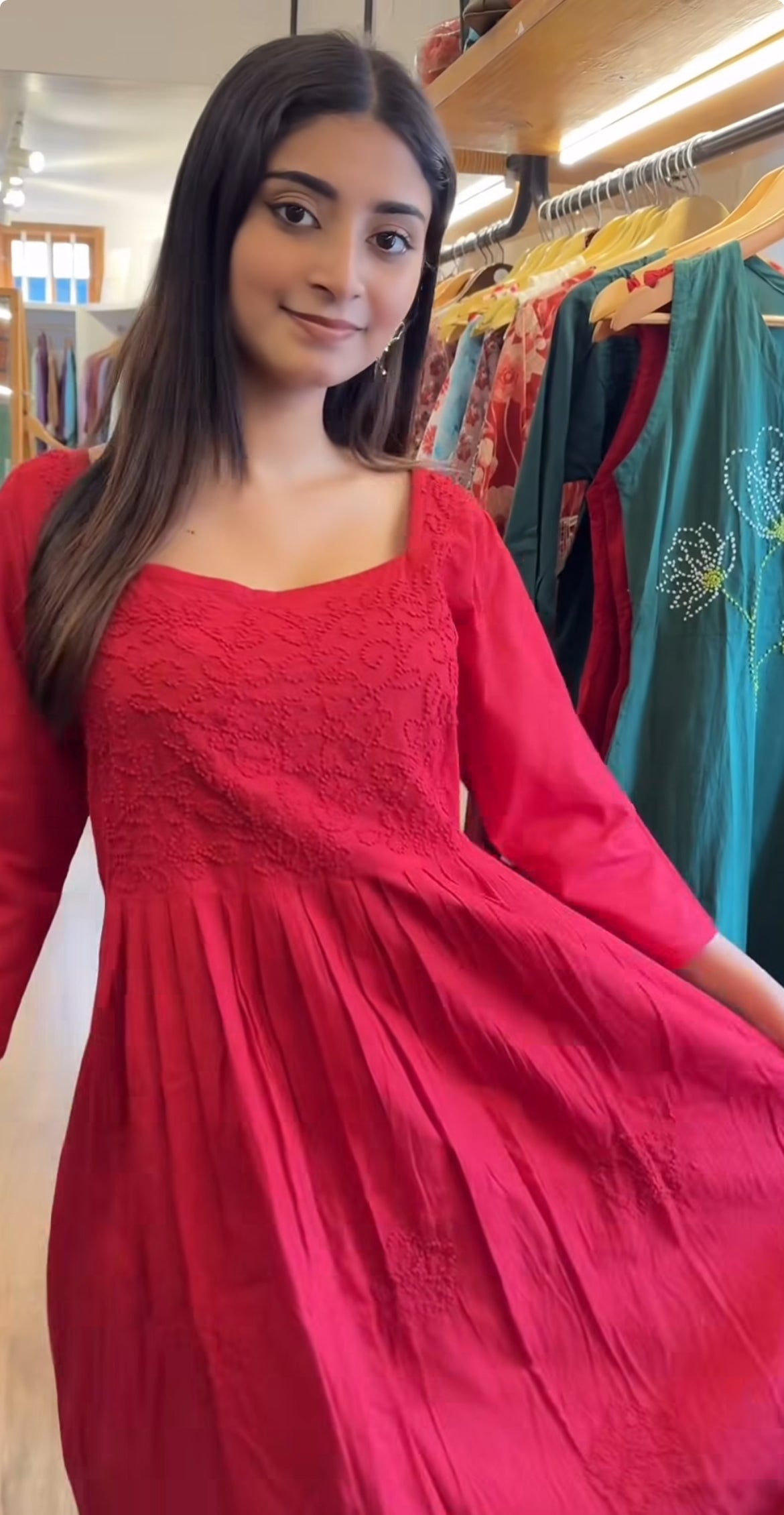 Pleated dress - Red